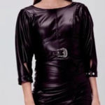 For Love & Lemons ‎ Afton Pleather Western Belted Dress Black Size Medium Photo 0