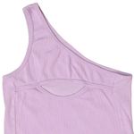 Suzette Collection Y2K Ribbed One Shoulder Crop Top Cut Out Cami Shirt Purple OS Photo 3