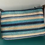 New Connections Woven Striped Ocean Blues Shoulder Bag Purse Photo 4