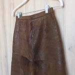 Banana Republic VTG  Leather Maxi Skirt Size 8 Brown 90s Minimalist Chic Earthy Photo 3