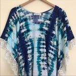 Veronica M  tie dye lace beach swimsuit coverup tunic top stretch XS boho Photo 2