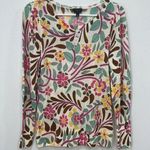 Talbots  Womens Sweater XS Merino Wool Long Sleeve Floral Abstract Knit Scoop NEW Photo 0