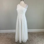 AQUA Lace One Shoulder Sleeveless A-Line Midi Cocktail Party Dress White Size 6 Photo 3