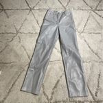 Wilfred by Aritzia | Light Blue Grayish Leather Pants Photo 2
