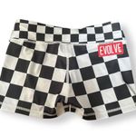 Revolve EVOLVE Womens medium black & white checkered yoga shorts Photo 0