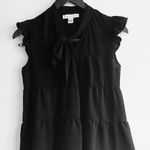 Monteau  Los Angeles Black Tiered Ruffle Sleeve Blouse‎  Size Small Photo 0