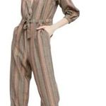 Free People Loveland Striped Metallic Boho Jumpsuit Size XS Photo 0