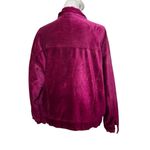 Free People Velvet Trucker Jacket Women’s Size XS/S Fuchsia Pink Oversized FLAWE Photo 4