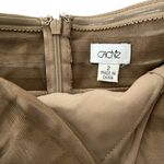 Cache Vintage Bronze Halter Shimmer Tiered Ruffle Mesh Accent Bodycon Dress Photo 15