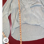 Free People  Blouse Womens XS pale Green Gauze Poet Top Boho Oversized Peasant Photo 3