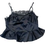 Free People •  Intimately satiny lace trim cami top black small Photo 0