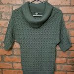 Maurice's  Cowl Neck SS Open Knit Sweater M Green Photo 0