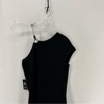 EXPRESS NWT  One Shoulder Bodycon Midi Ribbed Dress Medium Black Photo 7