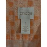 Chico's Women's Peach Linen Button Down Top Blouse Size 1 Floral Print Photo 3