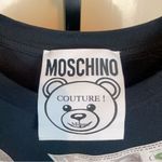 Moschino Authentic  Couture Dollar Bill Bear Print Oversize Unisex Tshirt Black Photo 2
