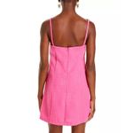 AQUA  NWT Bloomingdale's Pink Textured Bow Front Sweetheart Mini Dress Small Photo 9