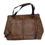 Vegan Leather Vintage Style Brown Lightweight Crossbody Shoulder Bag Purse Photo 0