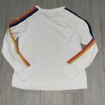 Love Striped Sleeve Sweatshirt White Size M Photo 2