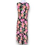 Vintage 90s Maxi Dress Black Pink Dark Floral Print Sleeveless Scoopneck Grunge Size 6 Photo 6