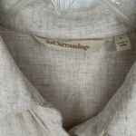 Soft Surroundings  Linen Blend Top Oatmeal Beige Casual Minimalist Oversized Sz S Photo 7