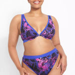 Cacique Lane Bryant Womens Bra 50D Microfiber Unlined High Apex Bra Blue Purple Photo 0