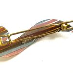 Vintage striped barrette stamped France Photo 4