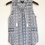 Paige Bettine Sleeveless Top Tassel White Blue XS Photo 0