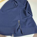 Entro  Women’s Classic Navy Side Zip V-Neck Ribbed Relaxed Dress Size Small Photo 10