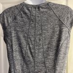 Athleta  Heather Gray Capped Sleeve 1/2 Zip Pullover Shirt with Pleating- Medoum Photo 8