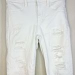 American Eagle  Outfitters White Distressed Ankle Jeans Size 0 Photo 3