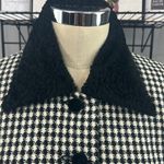 Doncaster Circa 1990 Vintage Herringbone Tailored jacket with faux Shearling cuff, collar Photo 5