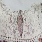 Hint of Mint  womens‎ medium bohemian lace knit orange white floral sleeveless Photo 11