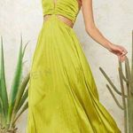 SheIn Satin Pleated Cut Out Dress Photo 0