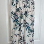 Westbound LinenRayon Blend LooseFit Bird Tree Floral Print Scrunched Pants Small Photo 0