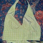 SheIn Green Crop Top With V Shape  Photo 1