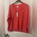 Sundry  NWT CrossStitched Crewneck Pink Luxury Wool Cashmere Sweater S Old Money Photo 3
