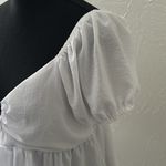 Rue 21 White V-neck Babydoll Top w/ Puff Sleeves Photo 2