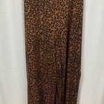 American Eagle Brown Leopard Print Wide Leg Cropped Jumpsuit Sz.M NWT Photo 5
