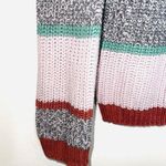 Maurice's Multicolor Striped Button Front Henley Knit Sweater Photo 4