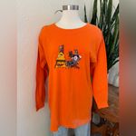 Vintage Halloween Long Sleeve Shirt Orange Graphic 90s‎ witch ghost fall medium Photo 9