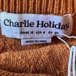 Charlie Holiday Knit Cropped Tank Top Sleeveless Casual Orange Chevron Size 6 Photo 2