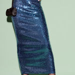 Reformation  Elise Knit Blue Sequin Dress Size Medium NWT Photo 0