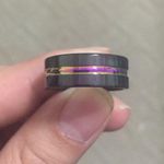 Men Women Tungsten Carbide Black Ring Photo 2