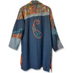 PARSLEY AND SAGE Vintage Denim Embroidered Brocade Duster Coat Blue Size 1X Photo 2