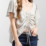 Daytrip  By Buckle Woven V Neck Cinch Shirt Size Large Photo 0