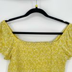 Lush Clothing Lush Womens Yellow Smocked Off Shoulder‎ Spring Demure Summer Top Medium Photo 2