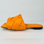 Bottega Veneta LIDO INTRECCIATO TANGERINE WOVEN LEATHER FLAT SANDALS SIZE EU 35 Photo 11