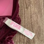 PINK - Victoria's Secret Victoria's Secret Pink Maroon Lightly Lined Bralette Size Medium Photo 4