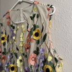 Floral Embroidered Sleeveless Dress Yellow Size 4X Photo 3
