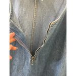 Vintage Blue Denim Dungarees 1/4 Zip Up MINI Dress Pinafore L JUMPER COUNTRY Size L Photo 6